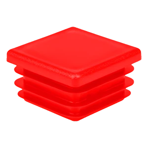Inslagdop vierkant 20×20 mm, rood