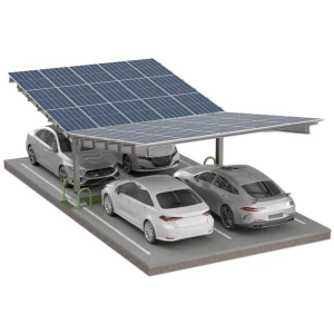 Carport Fotovoltaïsche schuur voor 4 Voertuigen T 11,4m x 5,2m Zonnecarport