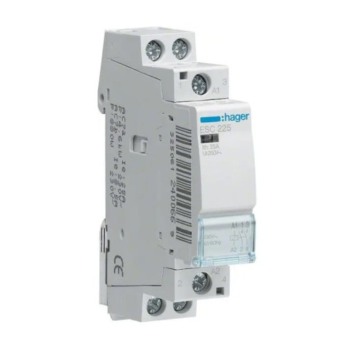 Magneetschakelaar 230V AC 2NO 25A ESC225 HAGER GPV-401-81