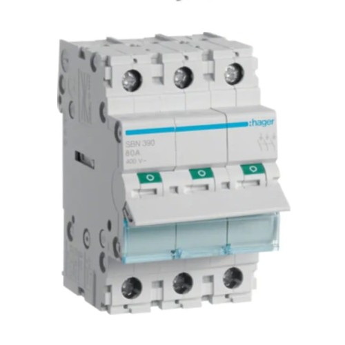 Scheidingsschakelaar 3-fase 3P 100A 400V AC SBN390 HAGER GPV-401-85