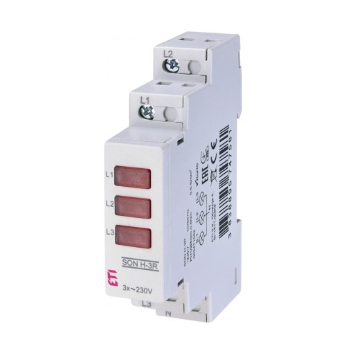 Signaallamp 3 drievoudig SON H-3R die de aanwezigheid van spanning aangeeft 002471552 ETI GPV-401-117