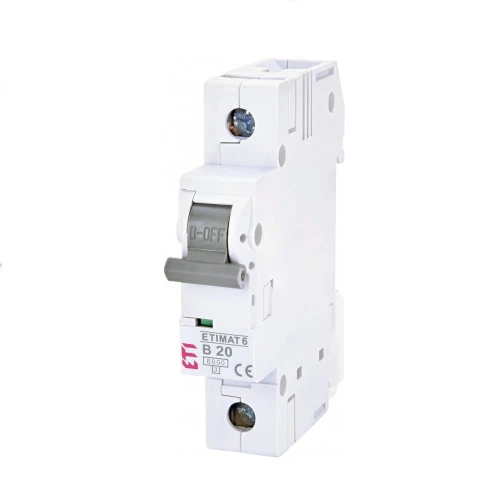 Overstroomschakelaar B 20A 1P 6kA ETIMAT6 002111517 ETI GPV-401-126