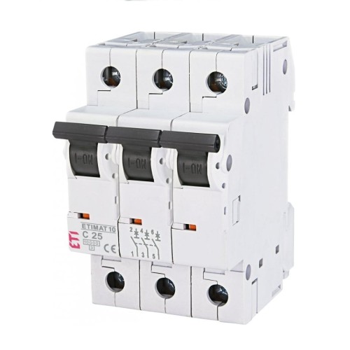 Overstroomschakelaar C 25A 3P 10kA ETIMAT10 002135718 ETI GPV-401-133