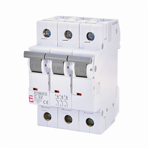 Overstroomschakelaar C 32A 3P 6kA ETIMAT6 002145519 ETI GPV-401-163