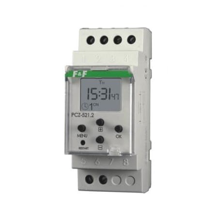 Wekelijkse aan/uit éénkanaals timer PCZ-521 F&F FILIPOWSKI GPV-401-168
