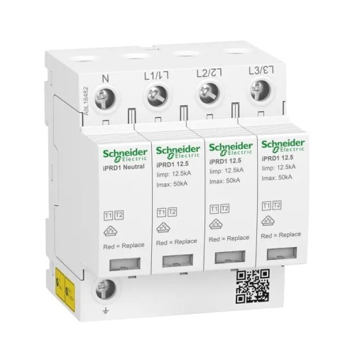 Overspanningsbeveiliging Type 1+2 (B+C) 3P+N 12,5kA 1,5kV iPRD1-12,5r-T12-3N A9L16482 SCHNEIDER ELECTRIC GPV-401-176