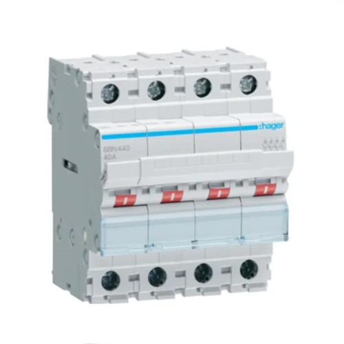 3-fasige werkschakelaar 4P 40A 400V AC SBN440 HAGER GPV-401-190