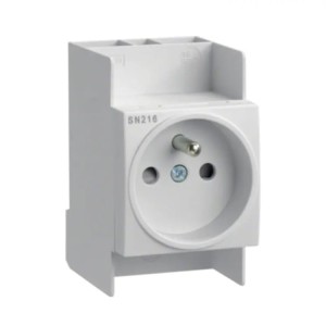 Contactdoos voor rail DIN 10-16A 250V plug-in aardingspennen SN216 HAGER