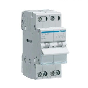 Hager Modulaire installatieschakelaar I-0-II (1-0-2) bovenste gemeenschappelijke punt 2P 40A 230V AC