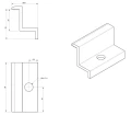 Eindklem - M8 Gat - Aluminium 6060 - H30 Geanodiseerd PV-03-02 (3)