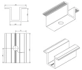 Middenklem H25 L50 ruw met M8x25 schroef en inzetstuk voor 35 mm panelen PV-04-17 (3)