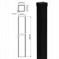 Hekpaal 80x80x2 mm, lengte 2,4 m, zwart GPV-700-74 (3)