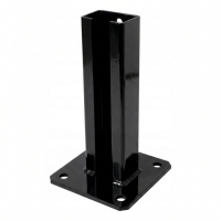 Voetplaat voor hekpaal 60x40 zwart RAL 9005 verzinkt