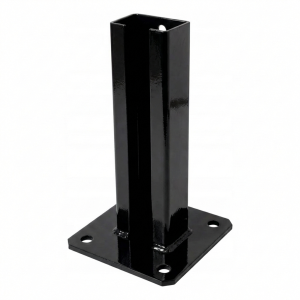 Voetplaat voor hekpaal 60x40 zwart RAL 9005 verzinkt