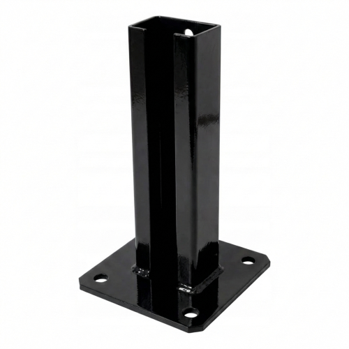 Paalvoet 60x40 zwart RAL 9005 gegalvaniseerd 000-153 (1)
