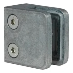 Glashouder 45x45x26 mm, glas 6-10,76 mm, zamak, vlak systeem, ruw