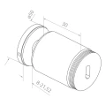 Puntklem voor glas fi 50/30/M10x45, glas 8-21,52 mm, AISI 304, vlak systeem, satijn 000-262 (2)