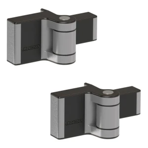 Compact poortscharnieren Puma Locinox verstelbaar in 2 richtingen buiten 180° zilver (2 stuks)