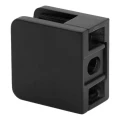 Puntbevestiging voor glas 45x45x26 mm, zwart, glas 6-10,76 mm, zamak, vlak systeem, gelakt 000-286 (2)