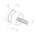 Puntbevestiging voor glas fi 30/13/M8x40 glas 6-12 mm AISI 304 vlak systeem satijn 000-295 (2)