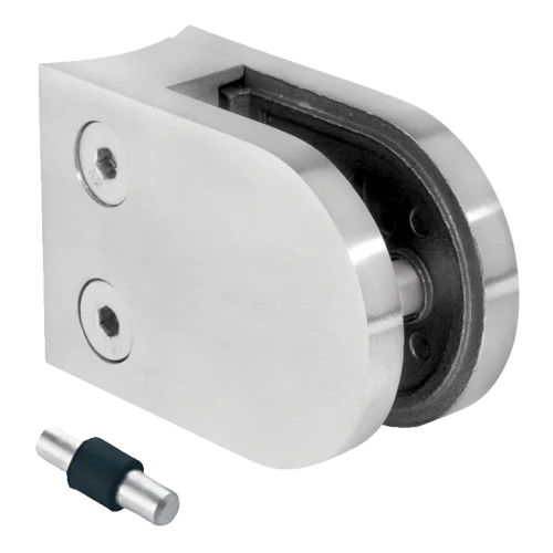 Glashouder 50x40x26 mm met pin, glas 6-10,76 mm, AISI 304, systeem 42,4, glanzend 000-264 (1)