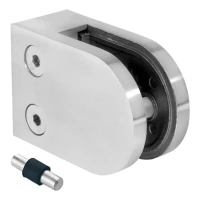 Glashouder 50x40x26 mm pin glas 6-10,76 mm AISI 316 vlak systeem satijn
