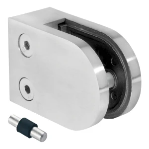 Glashouder 50x40x26 mm pin glas 6-10,76 mm AISI 316 vlak systeem satijn