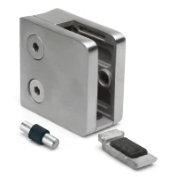 Glashouder 6-10,76 mm 45x45x26 mm beugel en pin AISI 304 systeem 42,4 mm glans