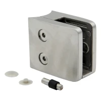 Glashouder 8-12,76 mm 52x52x32 mm beugel en pin AISI 304 systeem 42,4 mm satijn