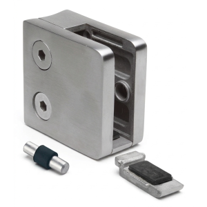 Glashouder 6-10,76 mm 45x45x26 mm pin AISI 304 systeem 42,4 mm satijn