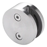Glashouder 8-12,76 mm enkelzijdig fi 60 mm AISI 304 vlak systeem satijn