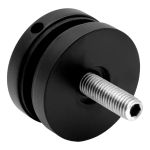 Puntbevestiging voor glas 8-17,52 mm Ø 50/8/M10x50 AISI 304 plat systeem zwart