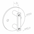 Linker eindpaal fi 42,4x1230mm AISI304 zijdelingse bevestiging satijn 000-525 (5)
