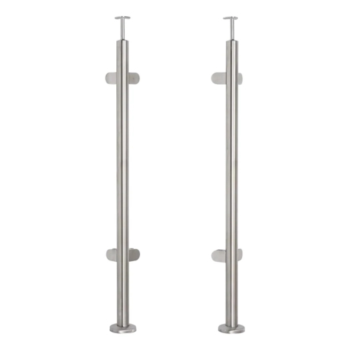 Hoekbalustradepaal voor glas ø 42,4x1060/1102,4mm 4 beugels geslepen 000-559 (1)