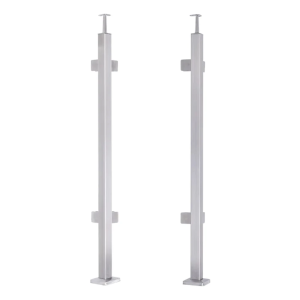 Hoekbalustradepaal 40x40x1060/1100mm 4 glashouders AISI 304