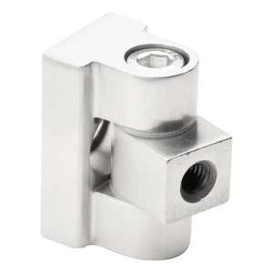 Scharnier 180° voor glasbevestiging 45 x 45 x 26 mm AISI304, satijn