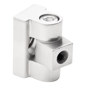 180° scharnier voor glashouder 45 x 45 x 26 mm vlak systeem AISI304, satijn