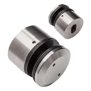 Puntbevestiging glas 8-16,76mm fi 48/26/M10x38 AISI304 met sleutel vlak systeem satijn