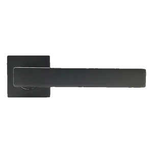 PSG Genova – zwarte deurklink met vierkante rozet, roestvrijstaal