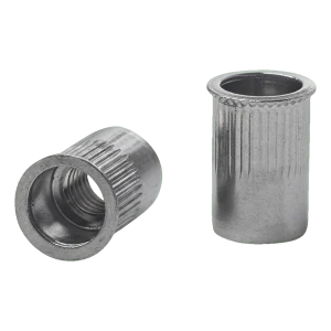 Blindmoer doorlopend M8 A2 – gedeeltelijk verzonken kop, gekartel, AISI 304