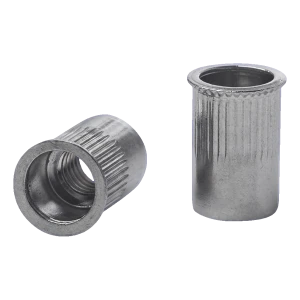 Doorlooptapeind M10 A2 – gereduceerde conische kraag, gekartel, AISI 304