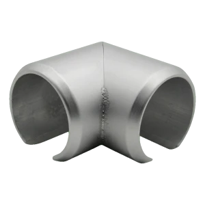 Kozza – 90° hoekverbinding voor aluminium ronde leuning ø 40 mm, mat geanodiseerd