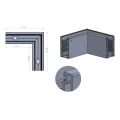 Kozza KE100 – U-profiel binnenhoek 90° voor volledig glazen balustrades, bevestiging van bovenaf 000-854 (2)
