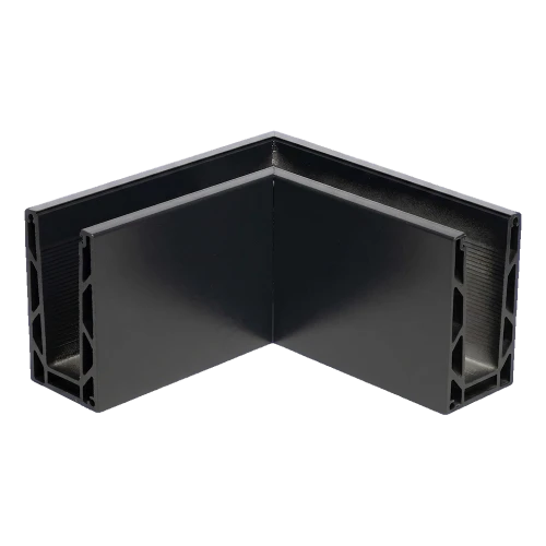 Kozza KE 100 – hoekprofiel U binnenkant 90° voor volledig glazen balustrades, donkergrijs 000-855 (1)