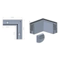 Kozza KE 100 – U-profiel hoekstuk extern 90° voor volledig glazen balustrades, donkergrijs RAL 7021 000-858 (4)