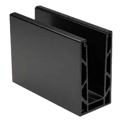 Kozza KE 100 – U-profiel voor volledig glazen balustrades 5000 mm zwart, bevestiging van bovenaf 000-861 (1)