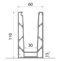 Kozza KE 100 – U-profiel voor volledig glazen balustrades 5000 mm donkergrijs 000-862 (5)
