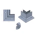 Kozza KE 105 – L-profiel binnenhoek 90° voor volledig glazen balustrades, aluminium, mat geanodiseerd 000-865 (2)