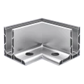 Kozza KE 105 – L-profiel hoek 90° voor volledig glazen balustrades, extern, lengtemontage van bovenaf 000-866 (1)