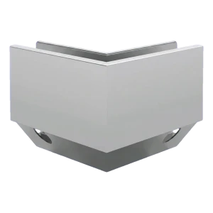 Kozza KE 120 – U-profiel hoekstuk 90° voor volledig glazen balustrades, extern, zijbevestiging